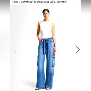 7 FOR ALL MANKIND DENIM LUSTRE CARGO WIDE LEG IN DREAM ON